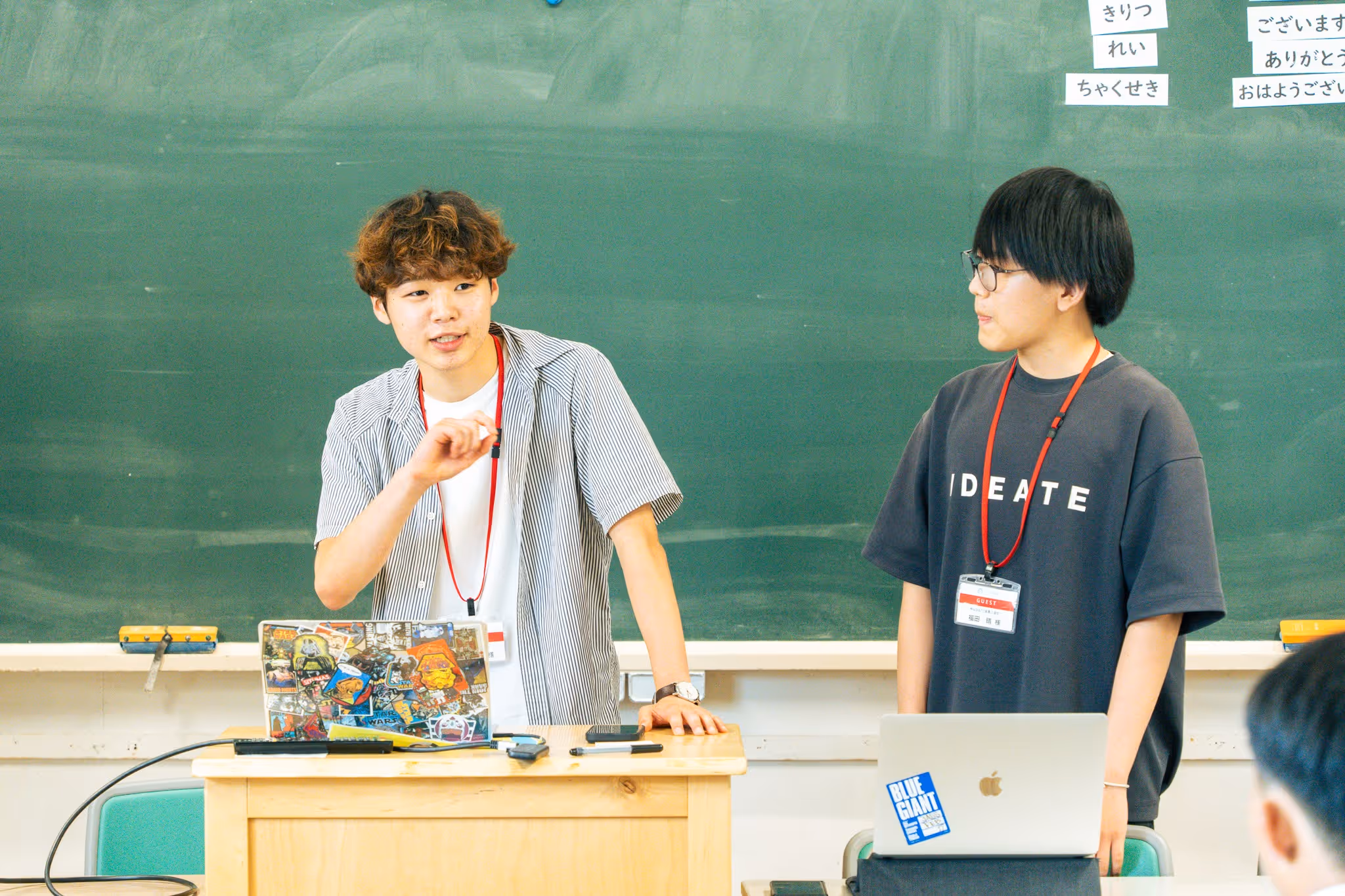 a kid playing with VR glasses