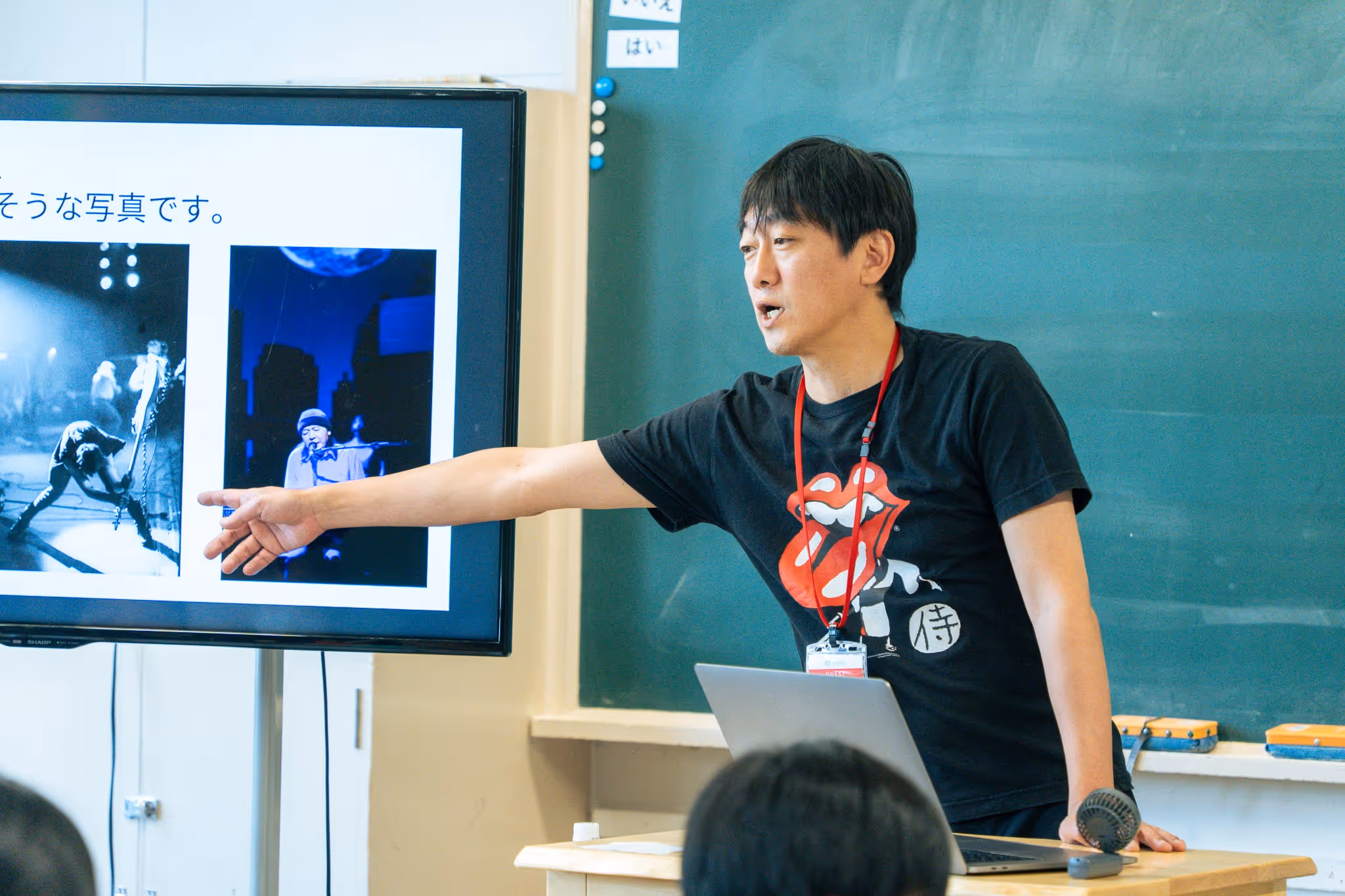 man giving a lecture close-up